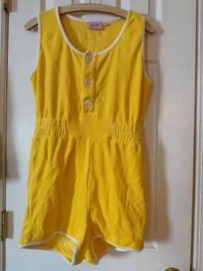 The Original Hammies Yellow Terry Cloth Romper Playsuit Size 28 Beach Resort